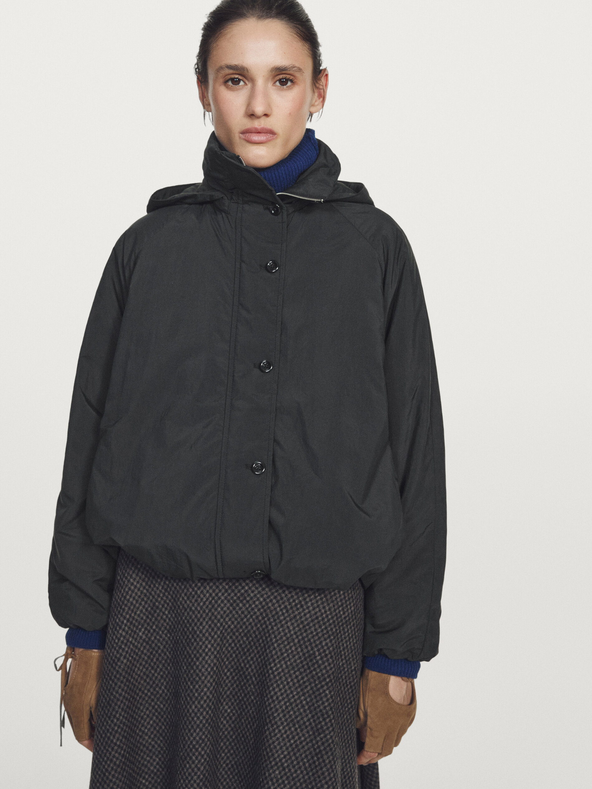 Water-Repellent Padded Parka With High Neck