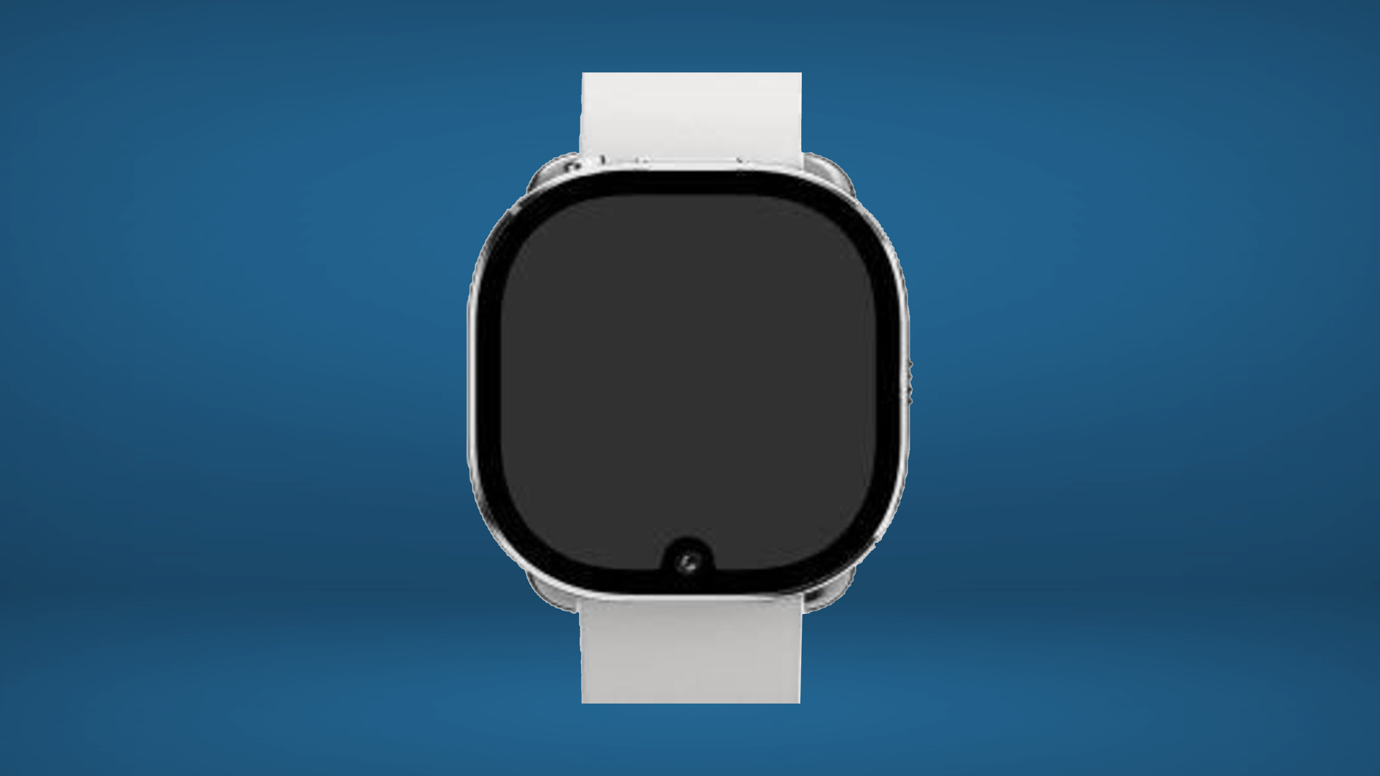 facebook/meta watch leaked design with camera notch on blue background