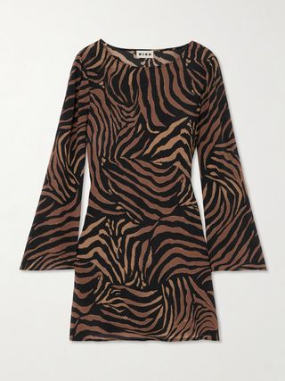 Ridley Tiger-Print Silk Crepe De Chine Mini Dress