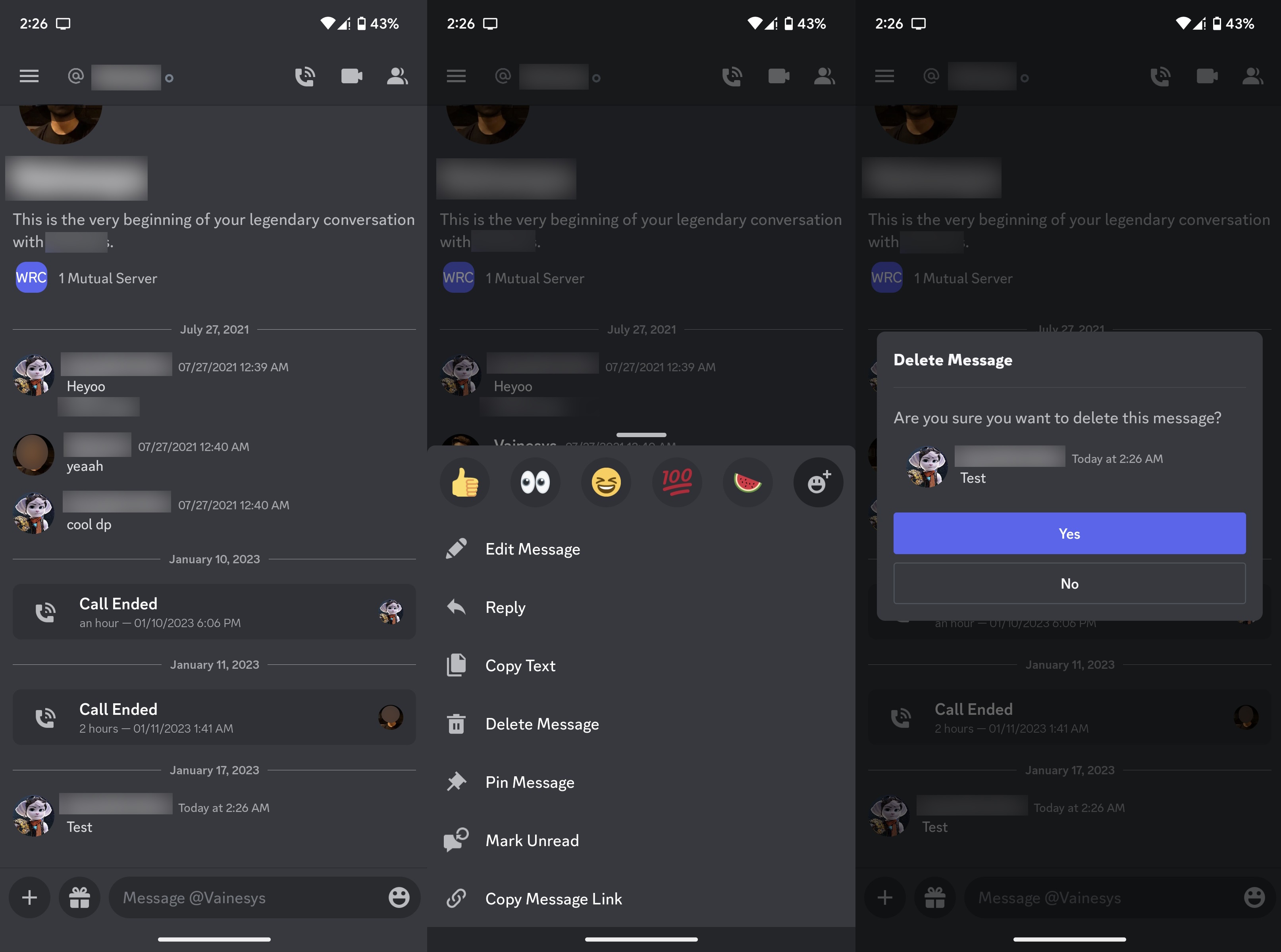 How to delete messages just for yourself on Discord