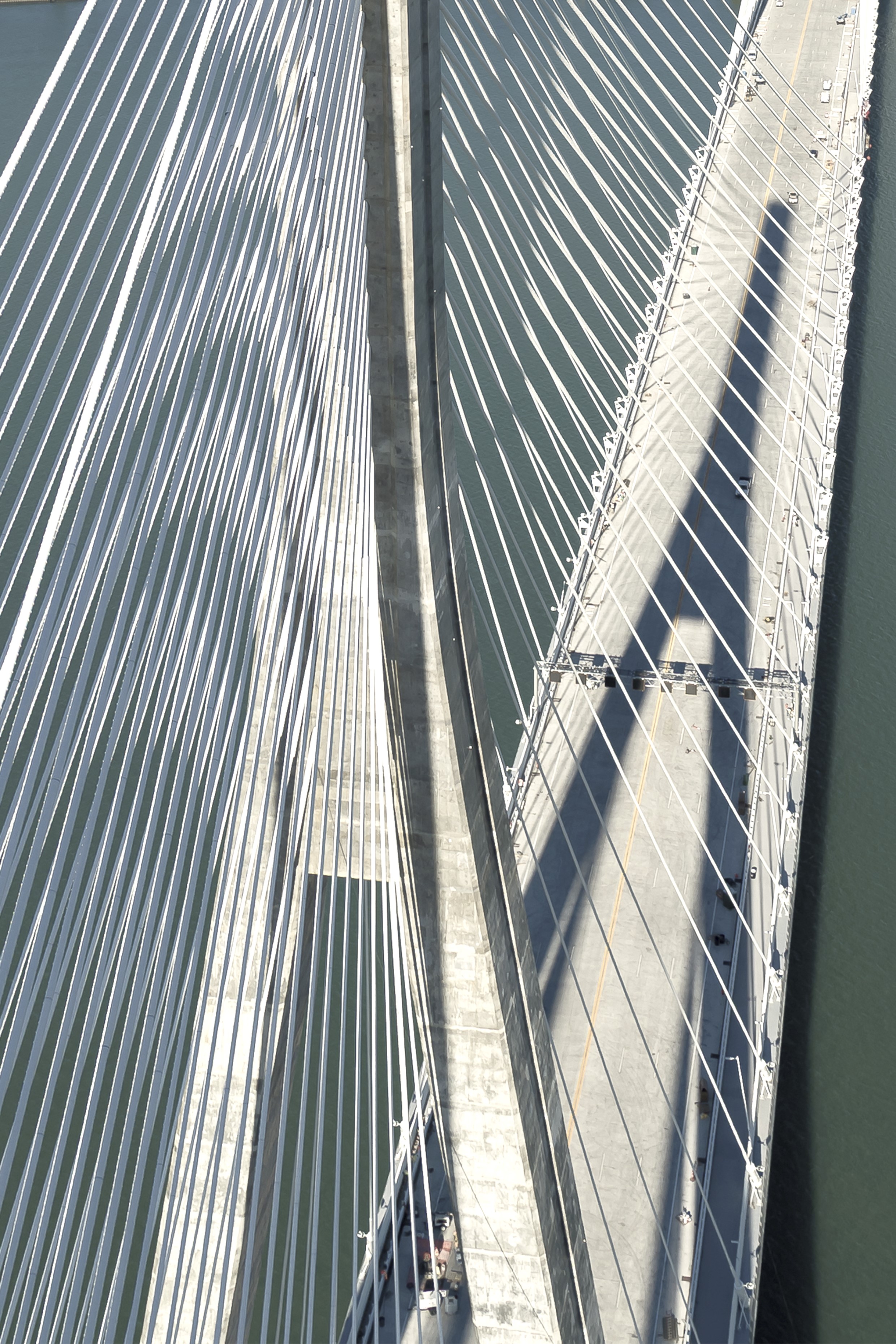 Gordie Howe International Bridge views from a distance and through its elegant cablework