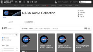 NASA Audio Collection website screenshot