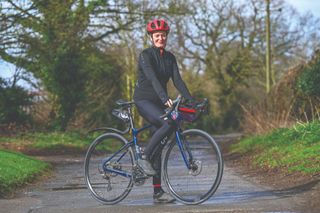 Lucy Flower poses with her Liv bike