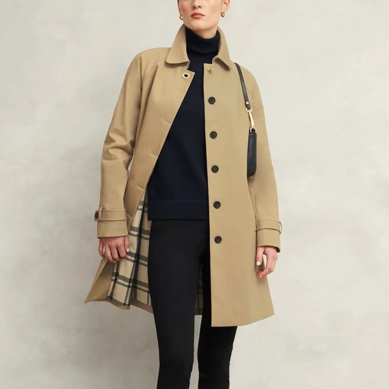 Vivienne Shower Resistant Trench Coat on model 