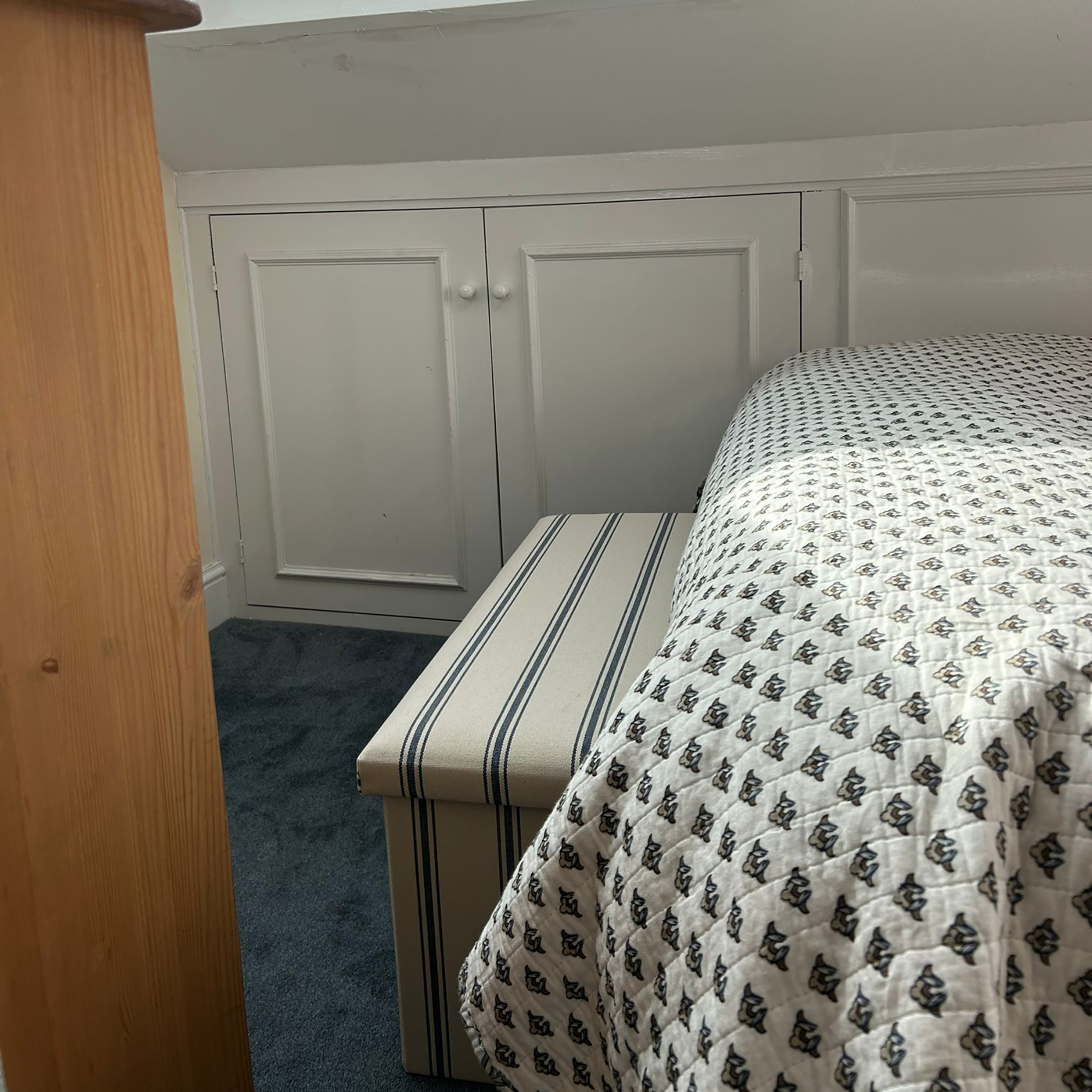 Dunelm ottoman in bedroom