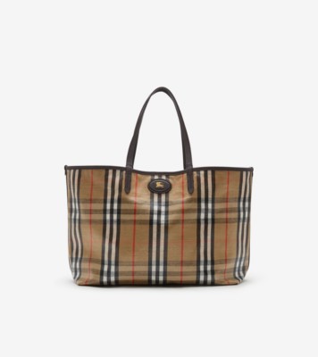 Medium Highlands Tote in Sand - Women, Cotton, Linen | Burberry&amp;reg; Official