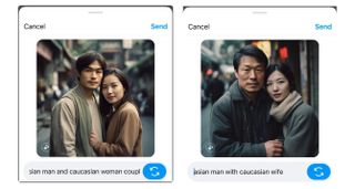 Images generated by AI showing an Asian couple