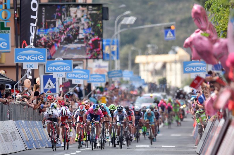 Fabio Felline went long but it was Michael Matthews celebrating stage victory