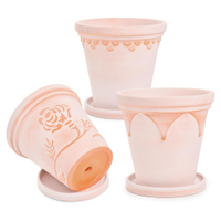 Sungmor Embossed Terra Cotta Pot Set of 3