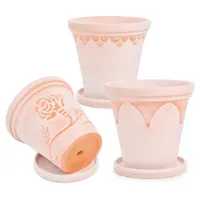 Sungmor Embossed Terra Cotta Pot Set of 3
