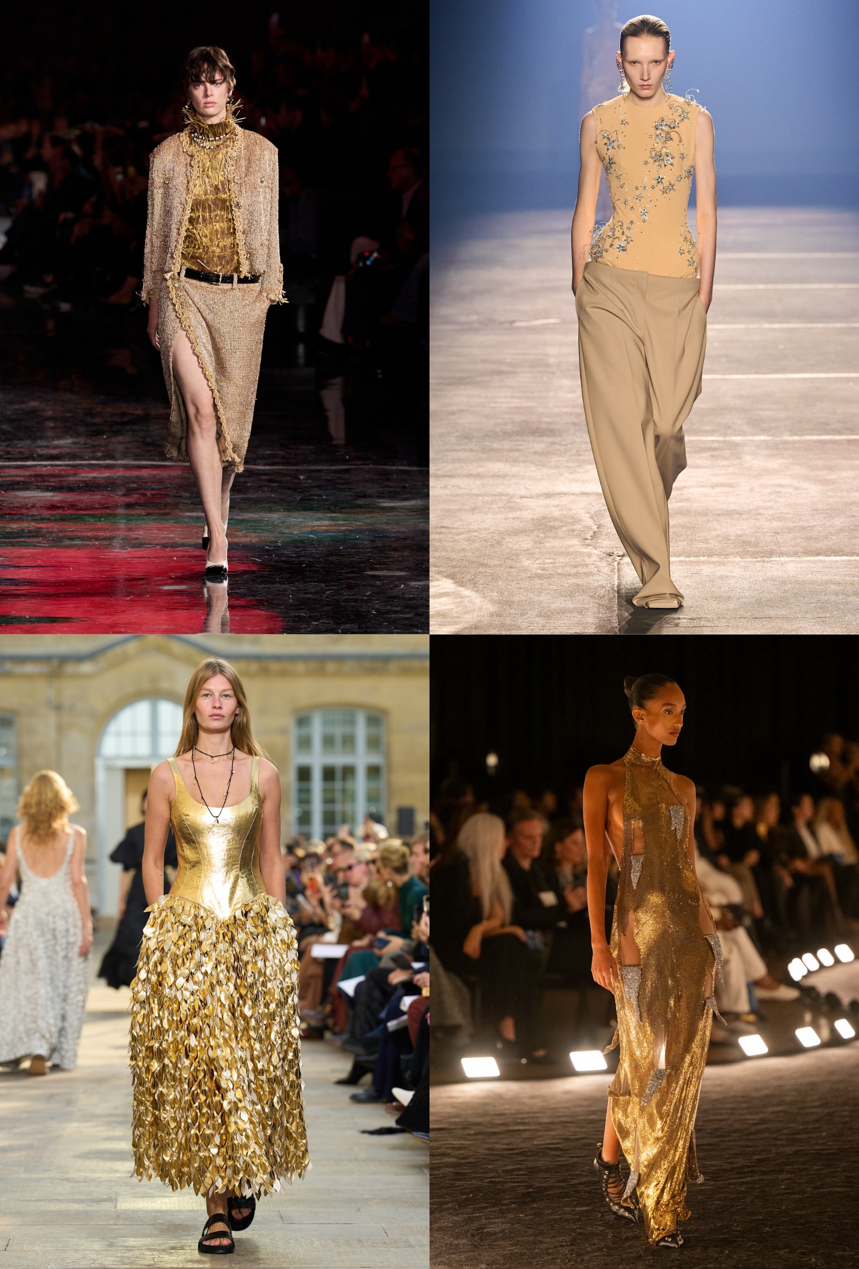 Collage of models from Paris Fashion Week
