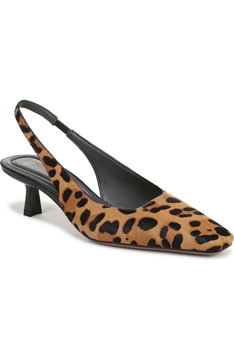 Raven Genuine Calf Hair Slingback Kitten Heel Pump