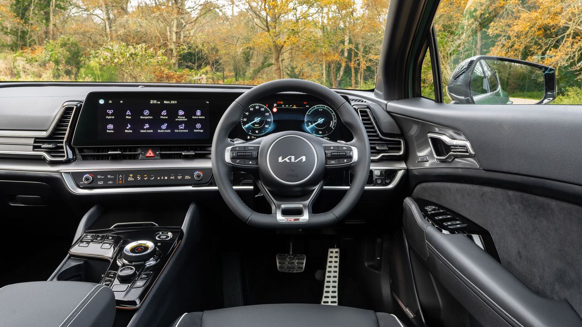 Driver's view from inside the Kia Sportage