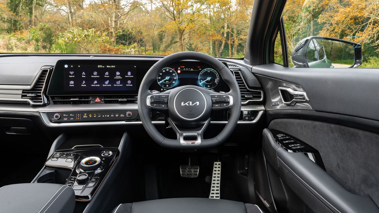 Driver's view from inside the Kia Sportage