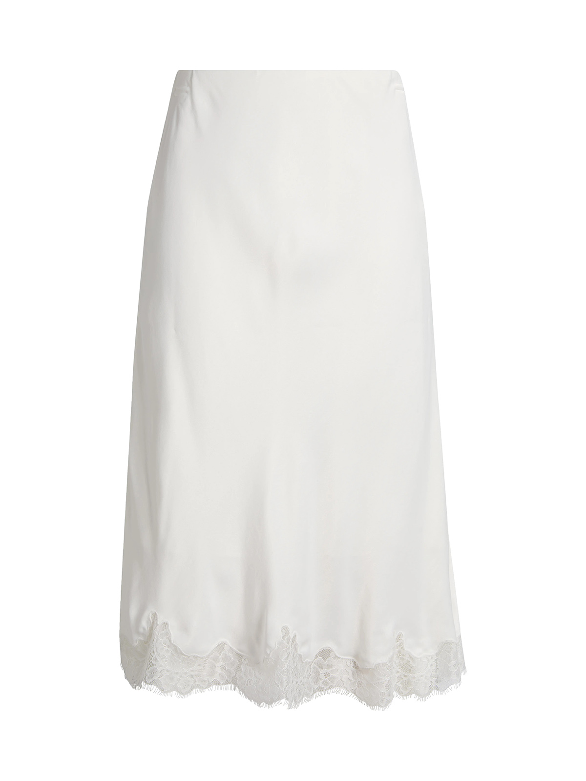 Lace Trim Bias Cut Midi Skirt