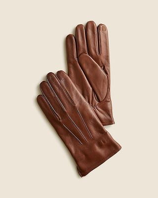 jcrew Cashmere-Lined Leather Gloves