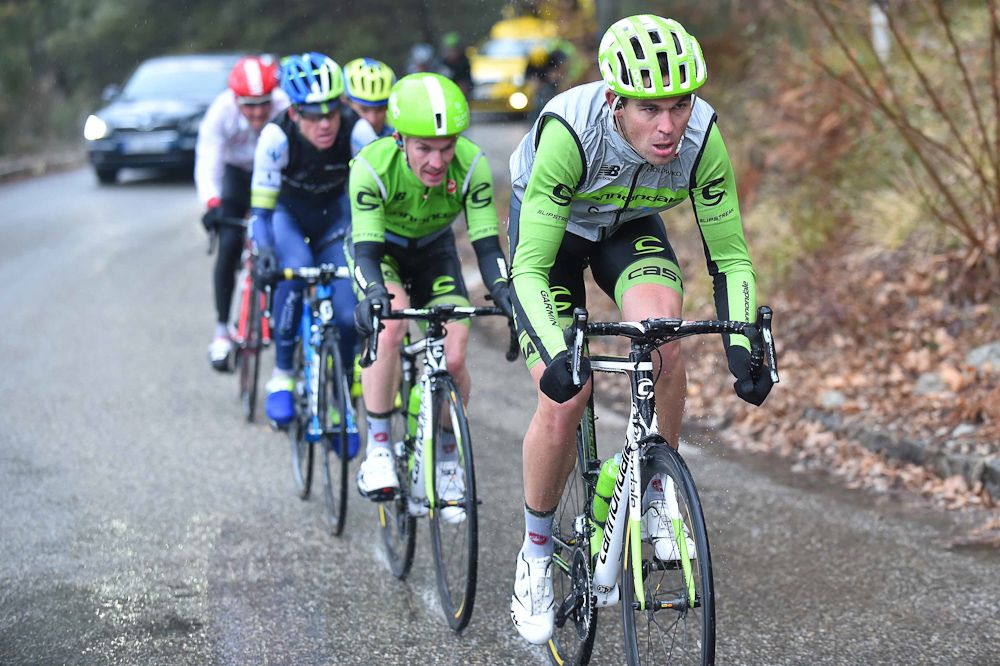Cannondale-Garmin leads a breakaway.