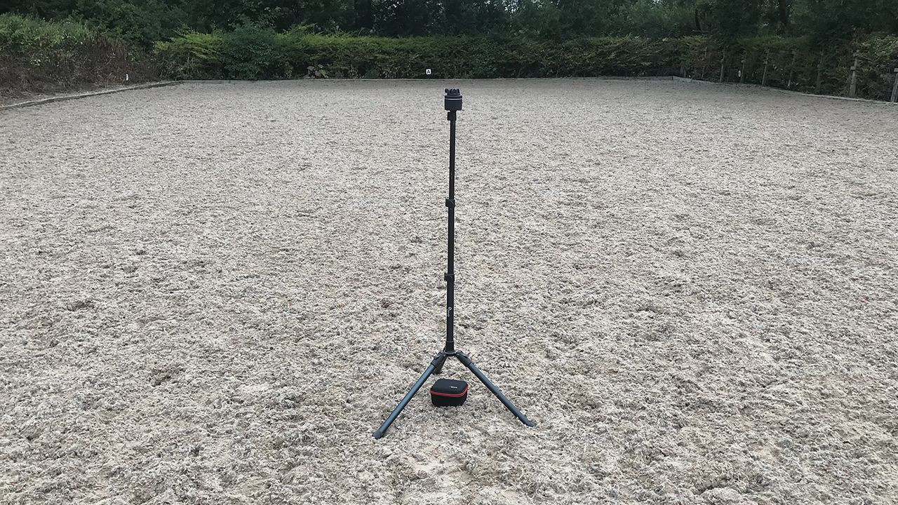 The Pivo set up in the arena with the tripod