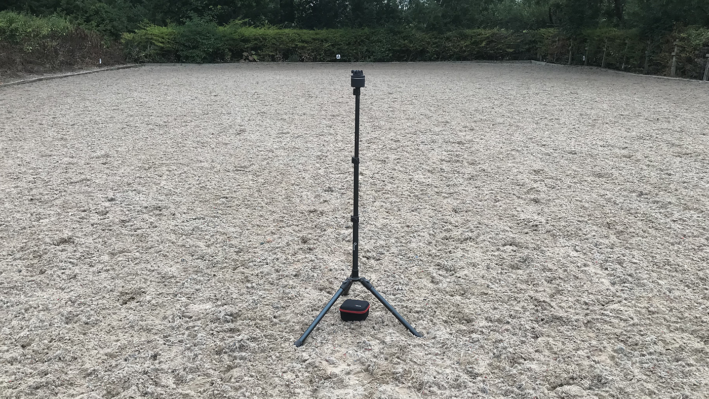 The Pivo set up in the arena with the tripod