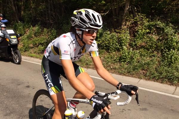 Evelyn Stevens (HTC-HighRoad) broke away and stayed solo for around 30 kilometres
