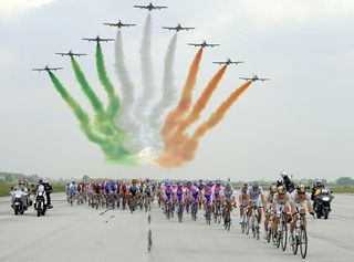 The Frecce Tricolori over the Giro in Rivolto in 2009