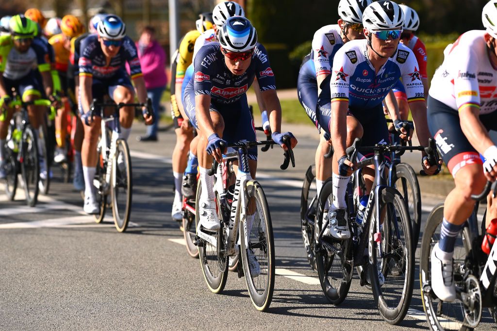 WEVELGEM BELGIUM MARCH 27 Jasper Philipsen of Belgium and Team AlpecinFenix competes during the 84th GentWevelgem in Flanders Fields 2022 Mens Elite a 2488km one day race from Ypres to Wevelgem GWE22 WorldTour on March 27 2022 in Wevelgem Belgium Photo by Tim de WaeleGetty Images