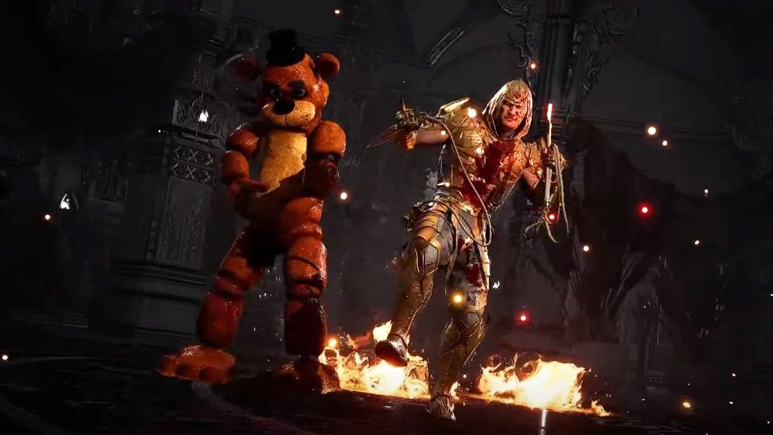 Freddy Fazbear modded into Mortal Kombat 1 using HiBlakkes&#039; mod, demonstrated by Mike Monty on YouTube.