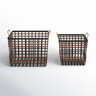 Joss & Main Edney 2 Piece Metal Basket Set & Reviews | Wayfair