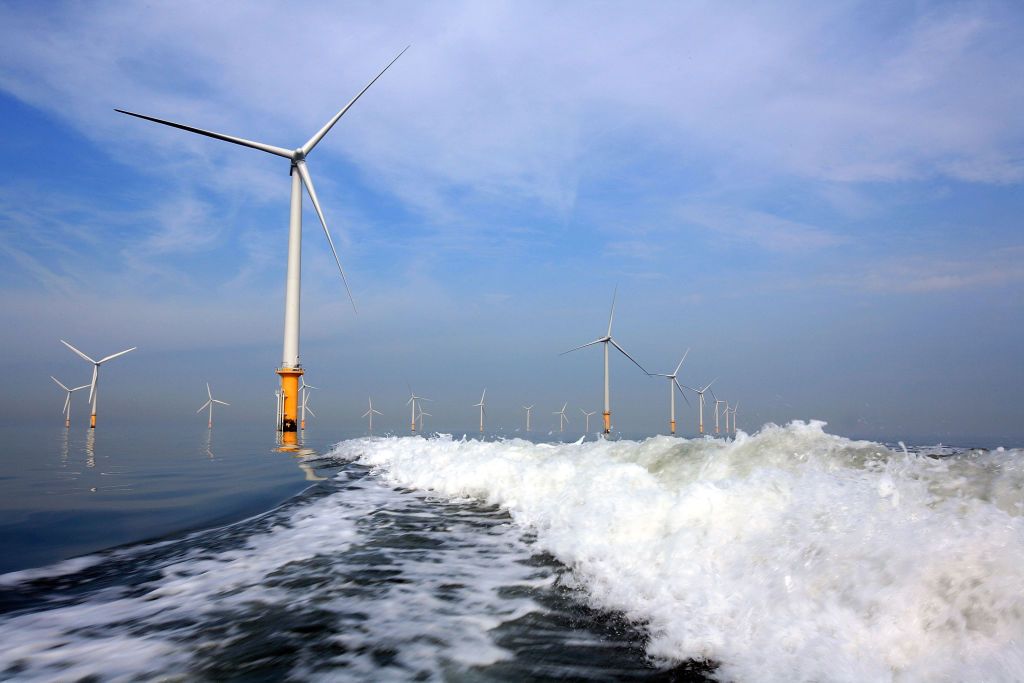 Offshore wind turbines in the UK.