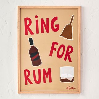 Artwork with 'Ring for Rum' slogan