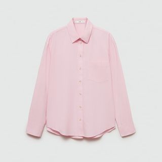 pink button down shirt