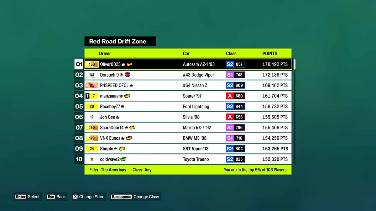 Forza Horizon 6 screenshot of leaderboards