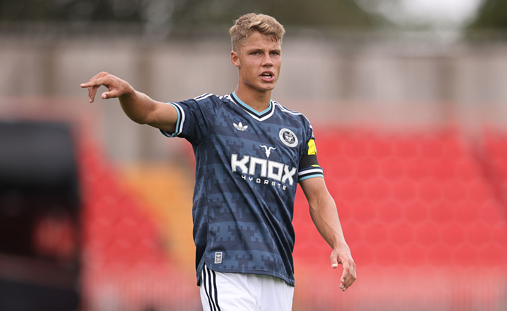 Sean Steur of Newcastle United during the pre-season friendly match between Gateshead and Newcastle United at the Gateshead International Stadium in Gateshead, United Kingdom. (Photo by Michael Driver/MI News/NurPhoto)