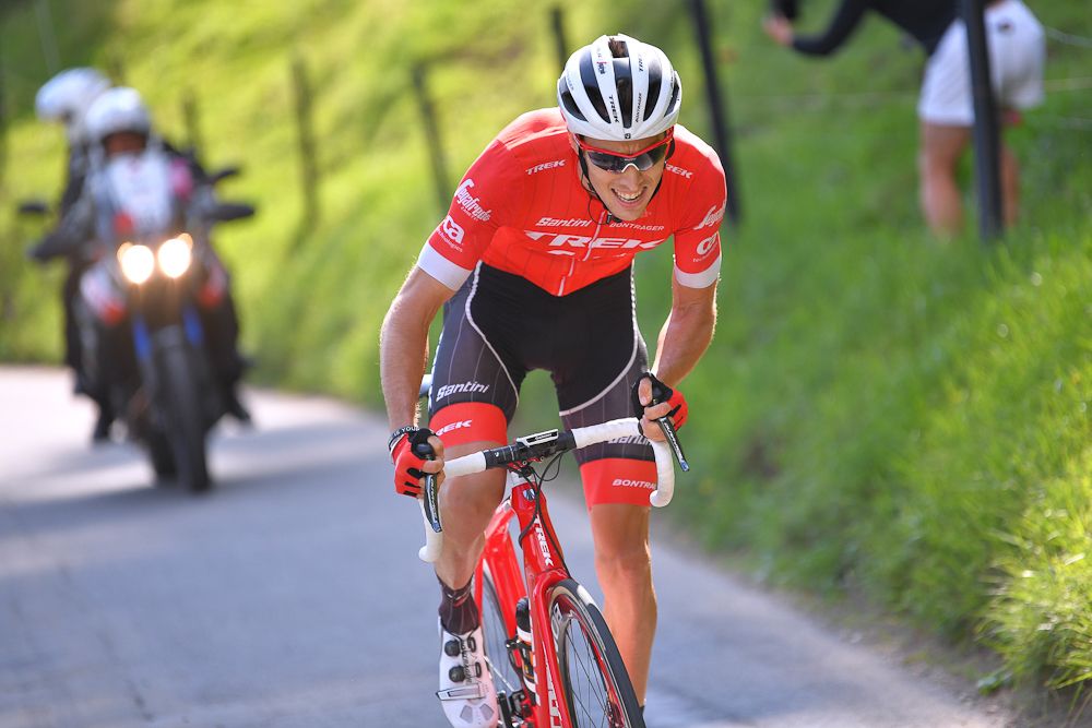 Trek-Segafredo's Michael Gogl on the attack during stage 6 at Tour de Suisse