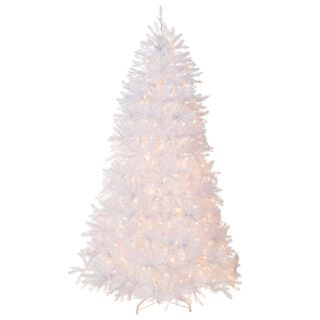 The Holiday Aisle® Dunhill Fir White Tree With Clear Lights & Reviews | Wayfair