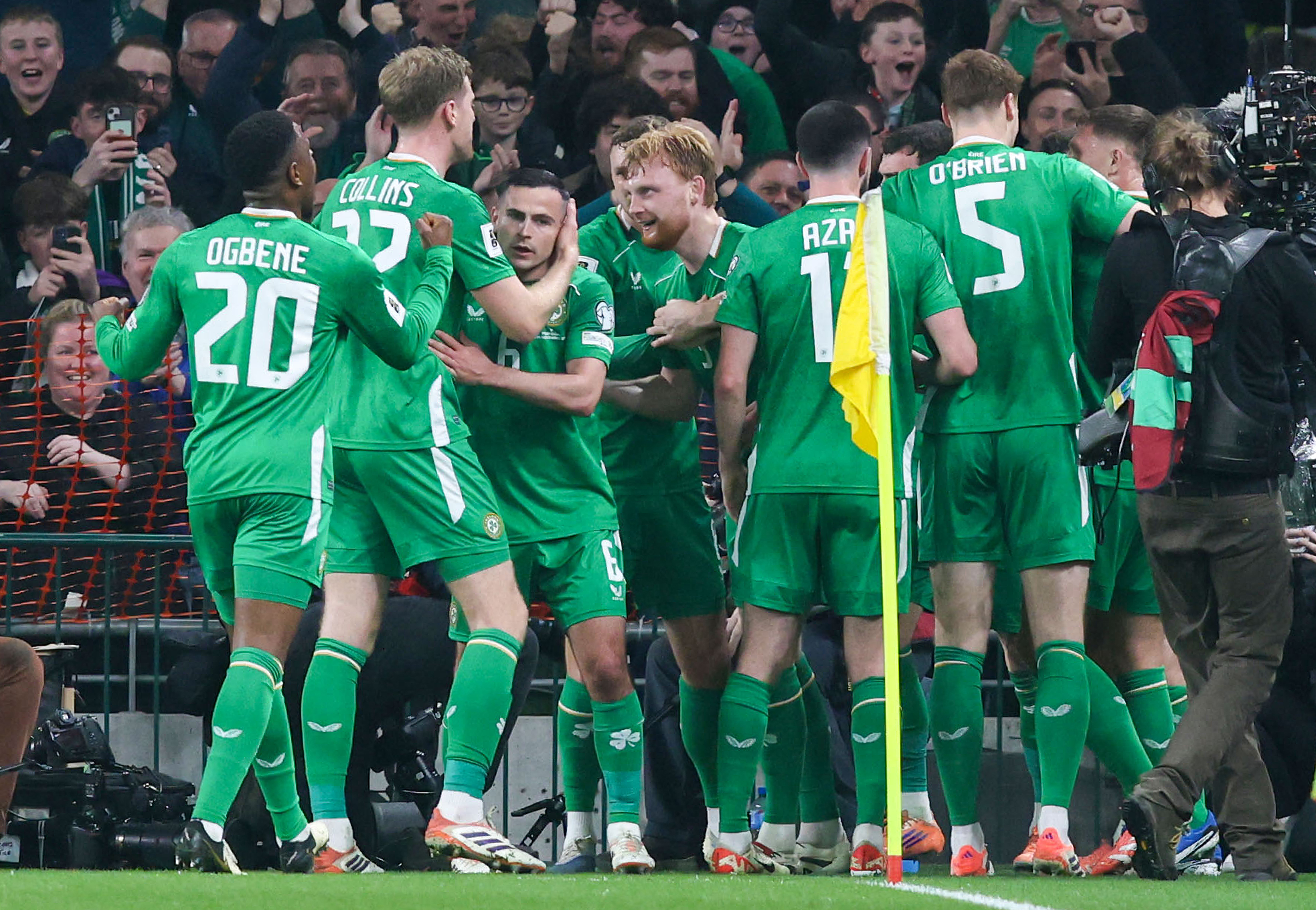 Republic of Ireland celebrate after their success against Portugal