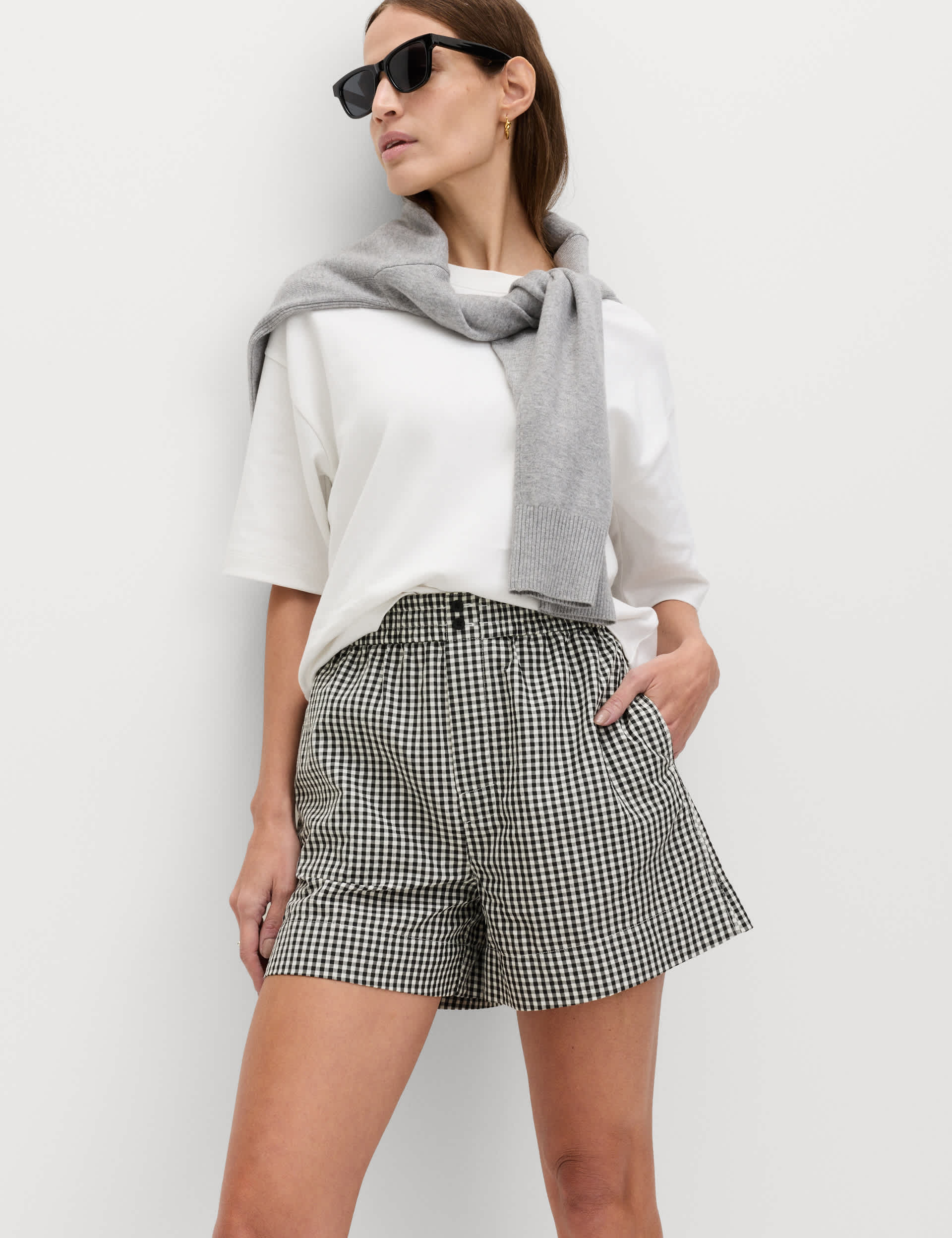 Gingham High Waisted Shorts