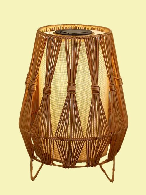 Woven Rattan Solar Lantern