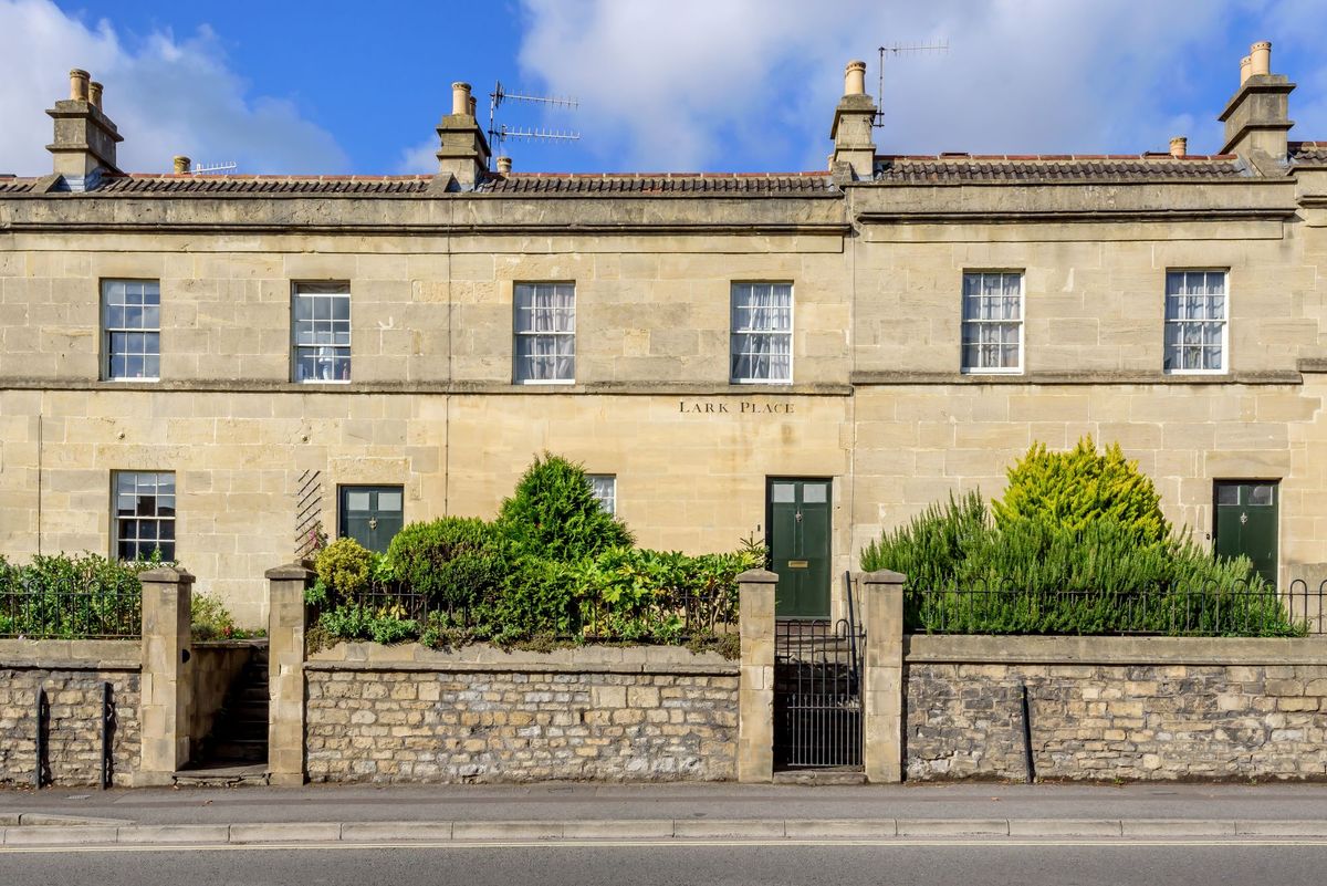 The outside facade of a row of Georgian houses