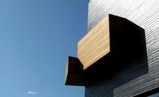 Wooden protrusion on a wooden wall