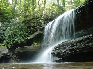 Jonathan's Run Falls in Ohiopyle State Park, Pennsylvania.