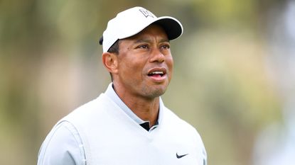 Tiger Woods look on during the third round of the 2023 Genesis Invitational