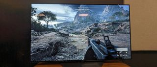 LG B3 with battlefield v screenshot on screen