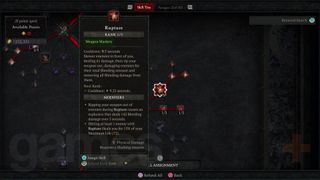 Diablo 4 Barbarian rupture skill on skill tree