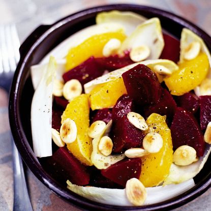 Orange, Chicory and Beetroot Salad with Toasted Almonds recipe-recipe ideas-woman and home