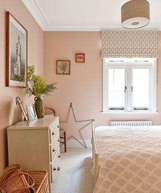 calming pink guest bedroom