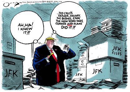 Political cartoon U.S. Trump JFK files