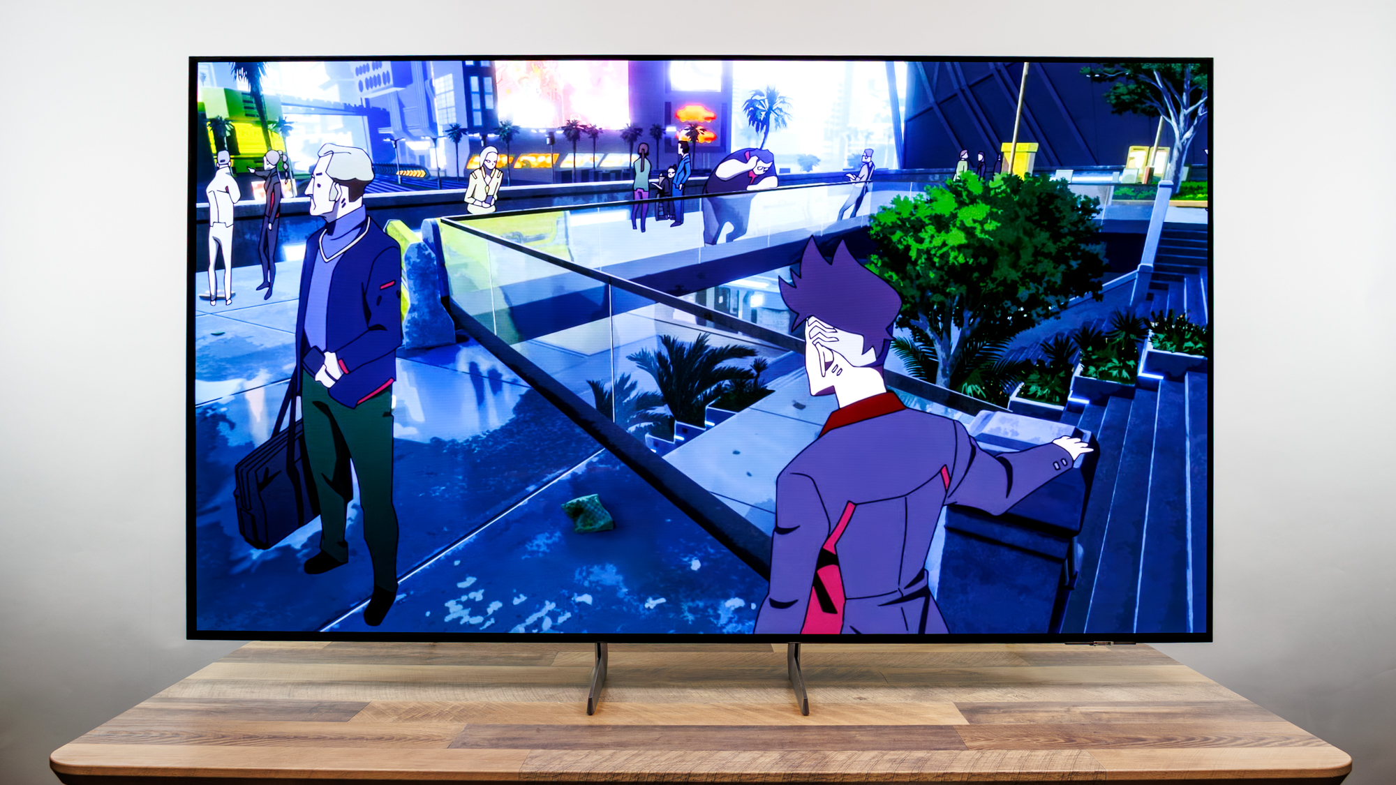 Samsung S85H OLED TV on a desk