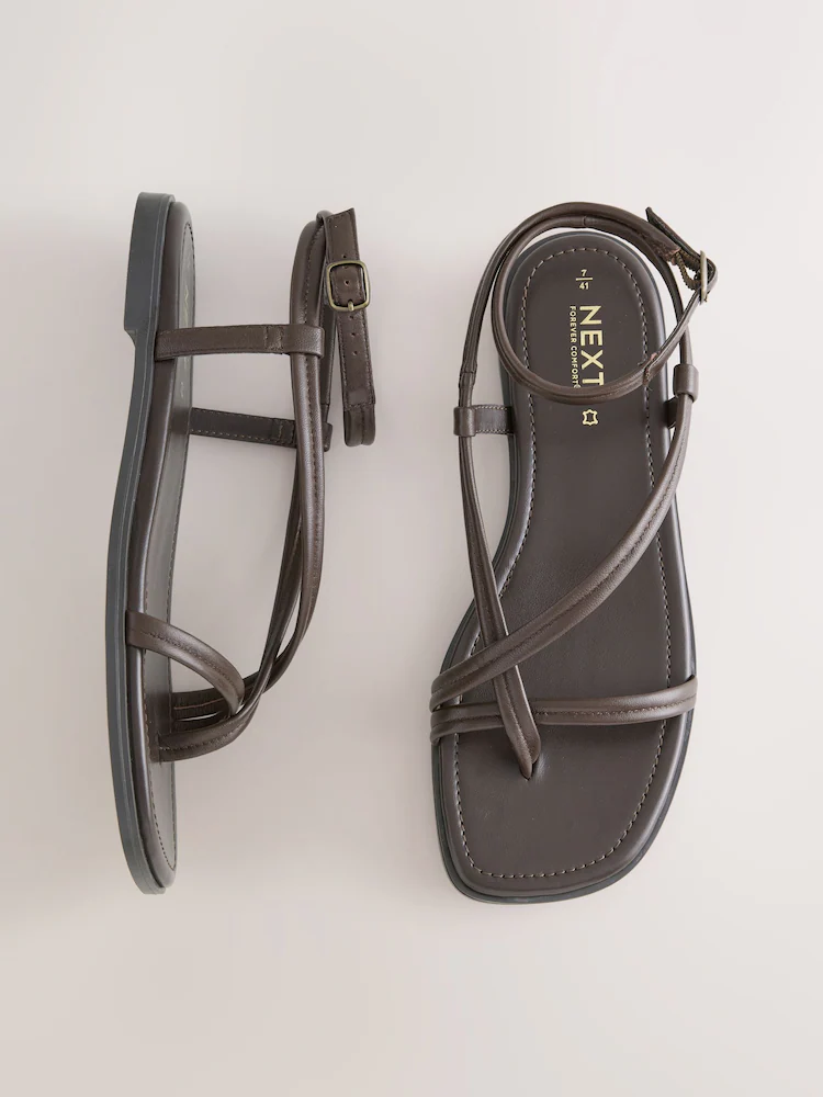next, Leather Cross Strappy Sandals