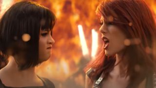 Taylor Swift and Selena Gomez in the music video for Bad Blood.